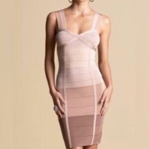 Bebe neutrals tan skin beige bandage dress ombré bodycon herve house cb vintage